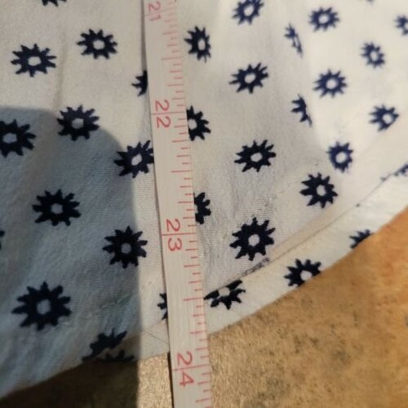 Maeve Anthropologie Women’s White Tank Top With Navy Blue Tie Collar US 2, EU 34 - Picture 5 of 8